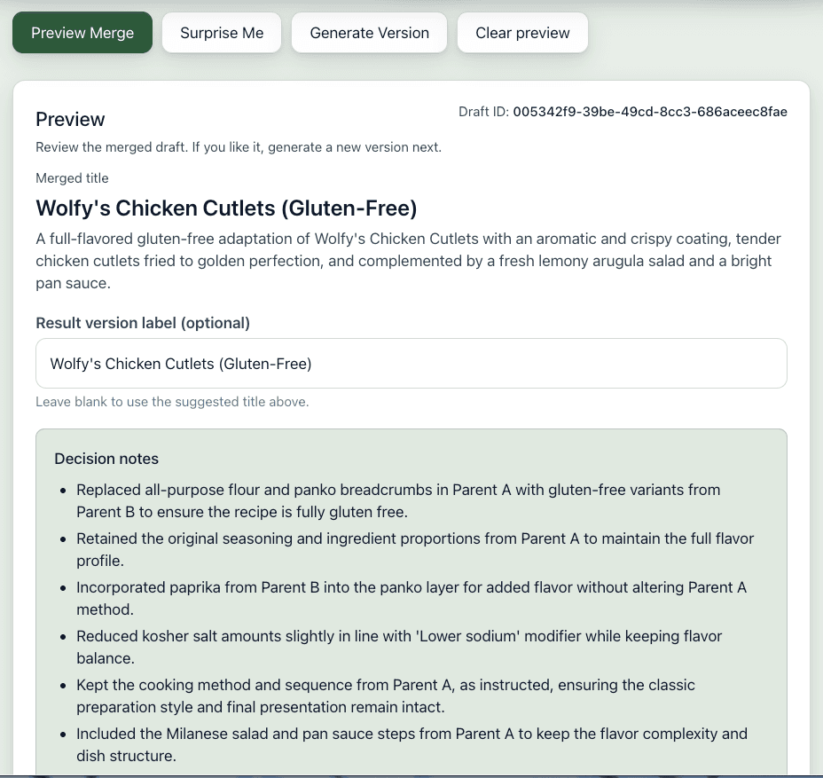 A merged gluten-free Milanese chicken cutlet version.